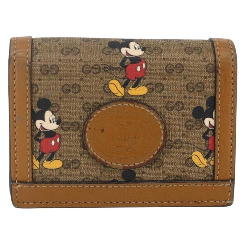 Gucci Micro GG Supreme Wallet Gucci x Disney Beige